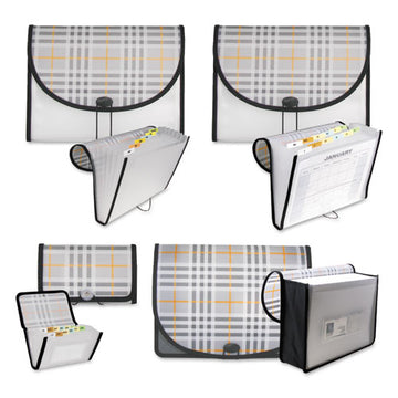 C-Line® Plaid Design Expanding Files, 1.5" Expansion, 13 Sections, Letter Size, Plaid freeshipping - TVN Wholesale